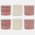 Κύλινδροι Boho (Συσκ.6) Κόκκινο Λευκό Φ11x9Υ